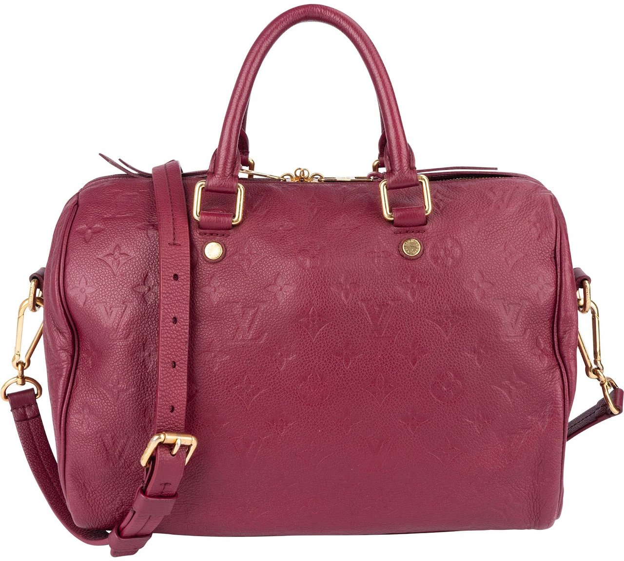 Louis Vuitton Louis Vuitton Monogram Empreinte Leather Speedy 30 Bandoulière Handbag Rood