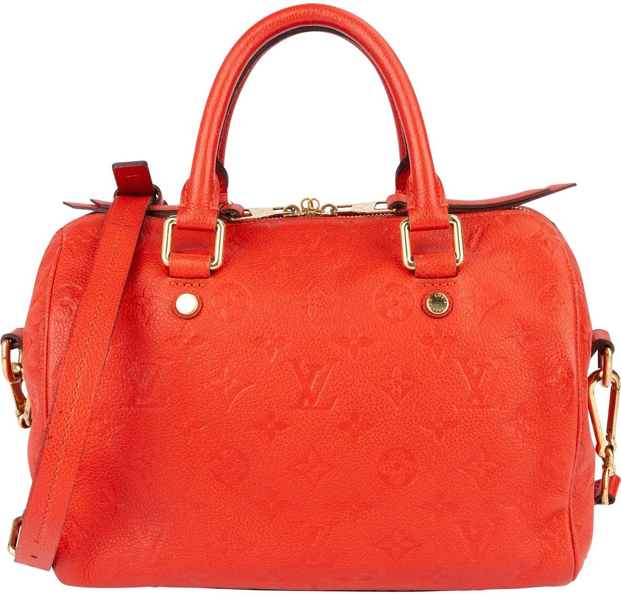 Louis Vuitton Louis Vuitton Monogram Empreinte Leather Speedy 25 Bandoulière Handbag Rood