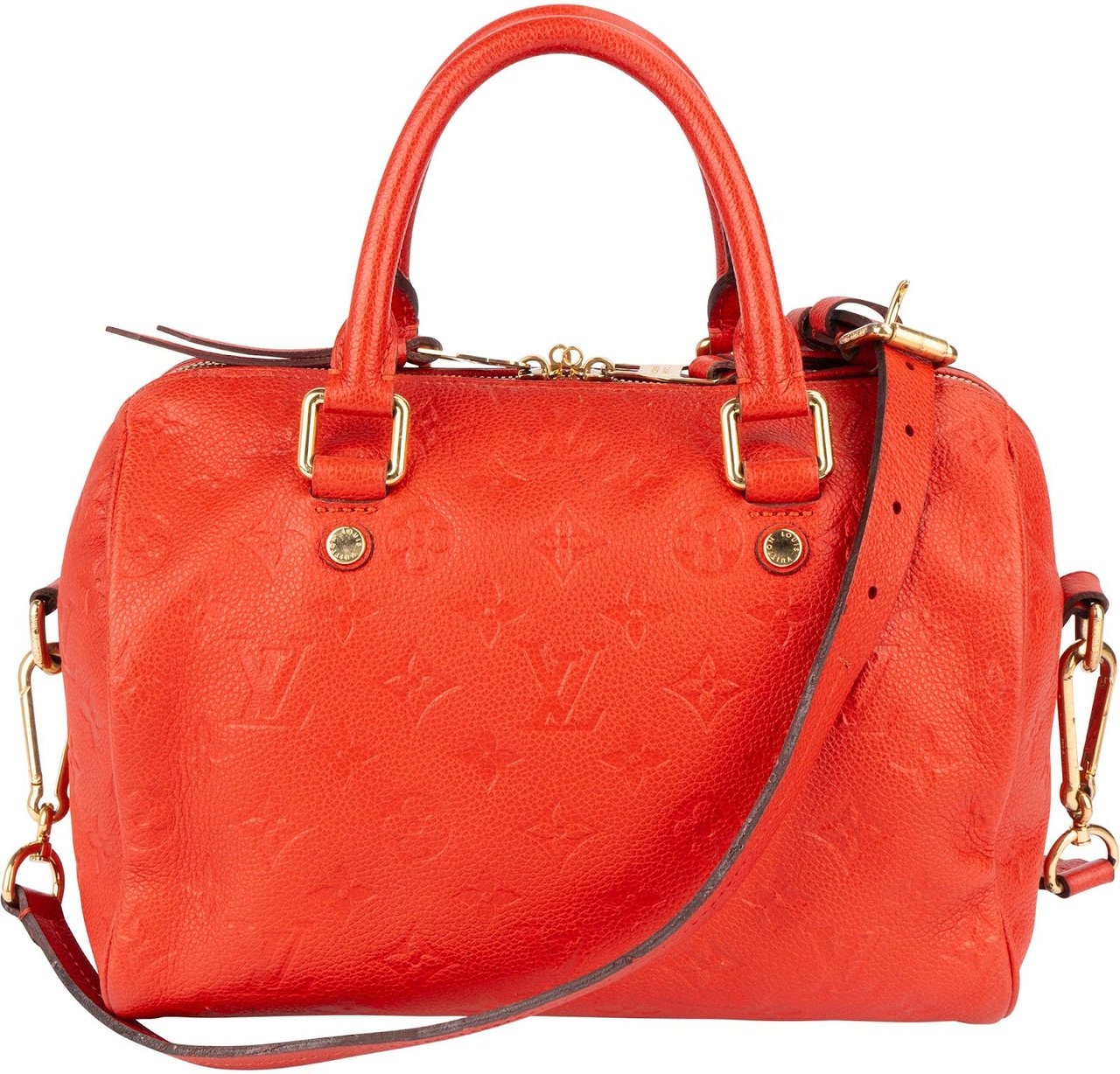 Louis Vuitton Louis Vuitton Monogram Empreinte Leather Speedy 25 Bandoulière Handbag Rood