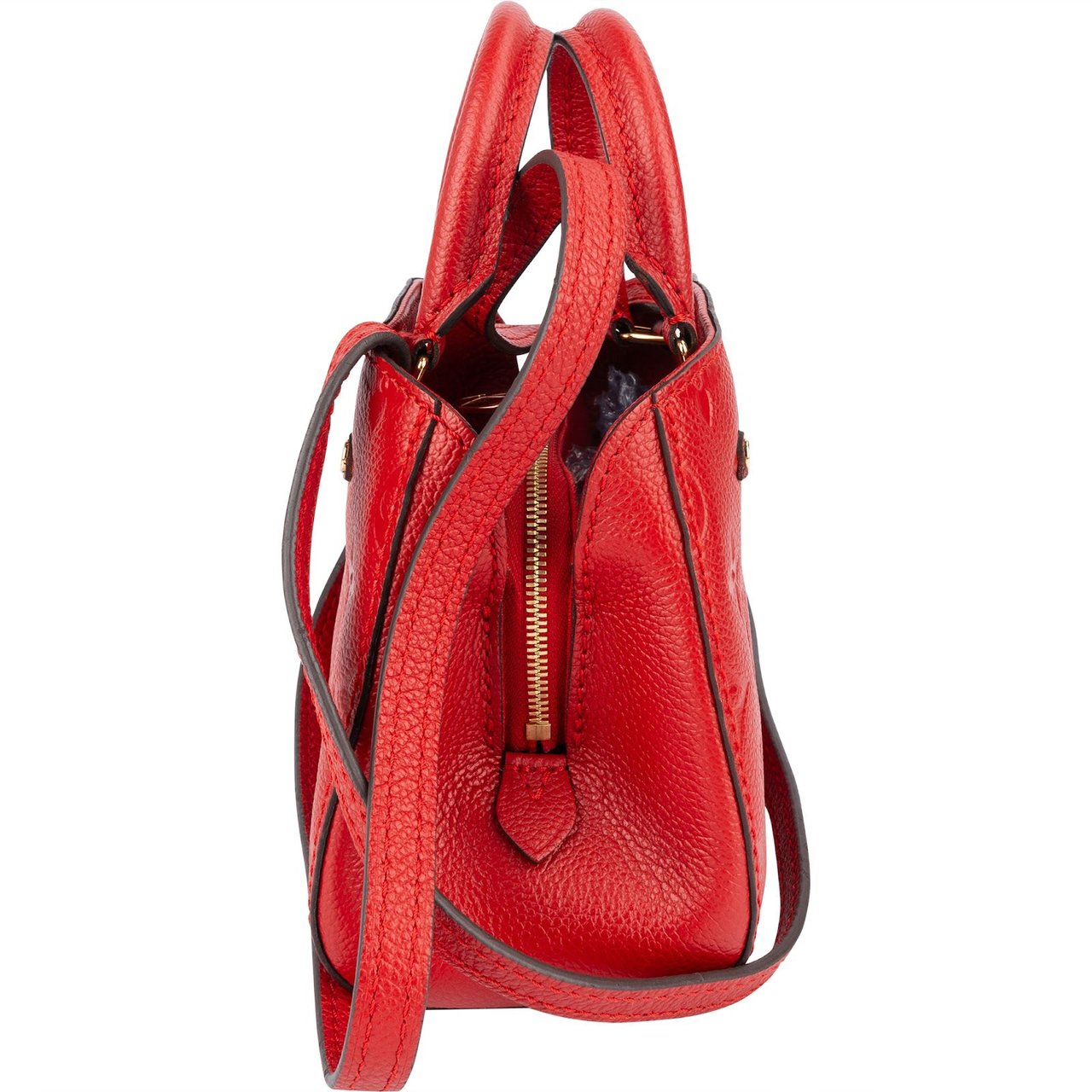 Louis Vuitton Louis Vuitton Leather Monogram Empreinte Nano Montaigne Crossbody Handbag Rood