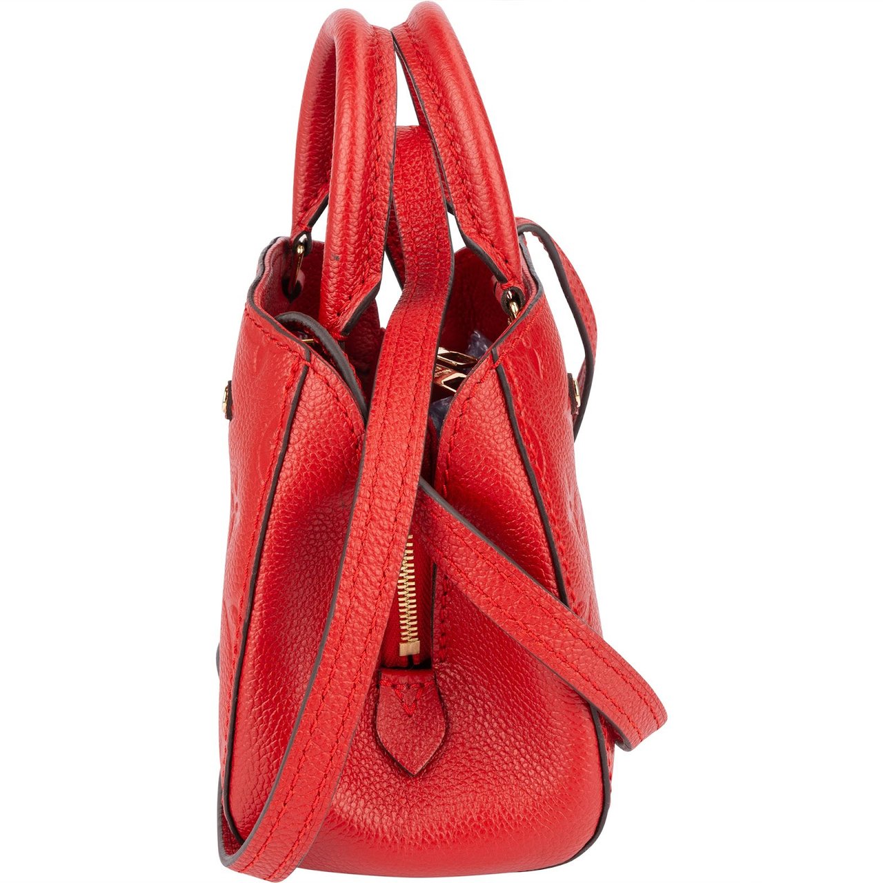 Louis Vuitton Louis Vuitton Leather Monogram Empreinte Nano Montaigne Crossbody Handbag Rood