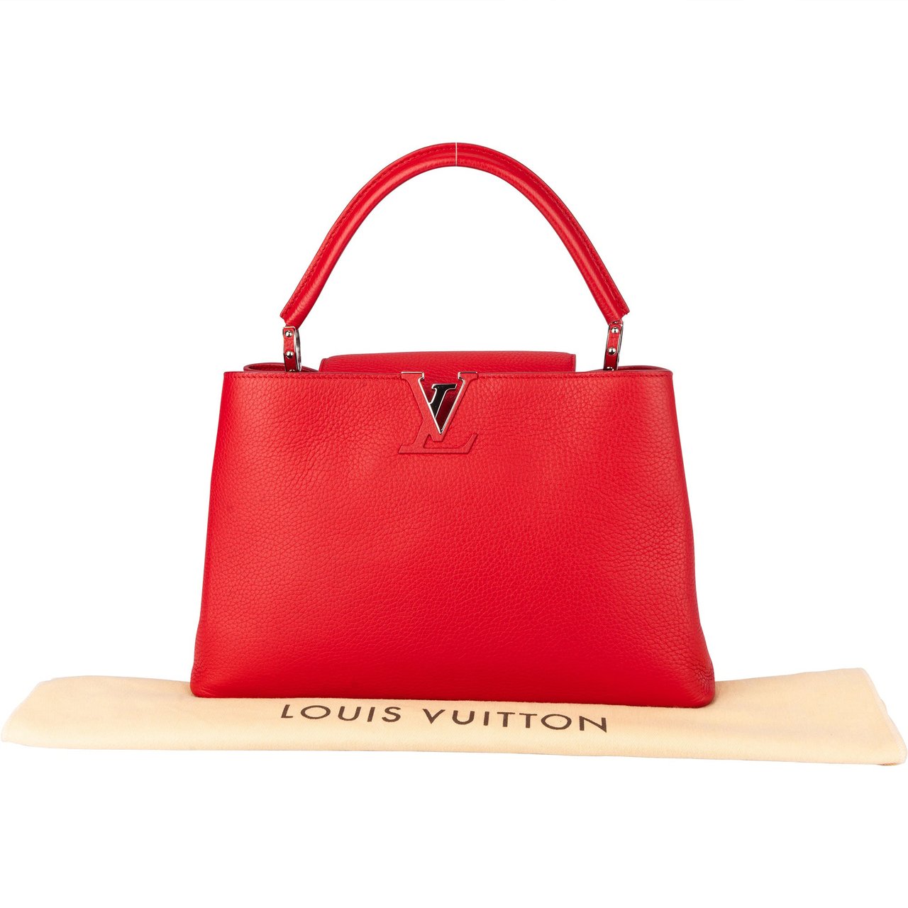 Louis Vuitton Louis Vuitton Rouge Leather Capucines MM Handbag Rood
