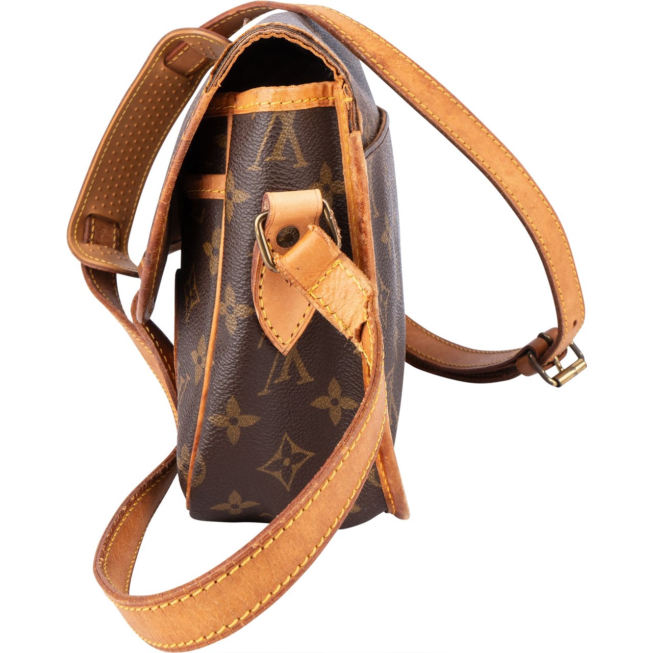 Louis Vuitton Louis Vuitton Canvas Monogram Gibeciere MM Crossbody Bag Bruin