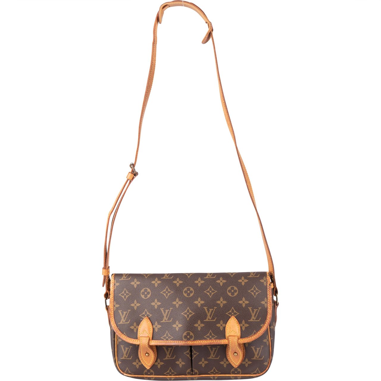 Louis Vuitton Louis Vuitton Canvas Monogram Gibeciere MM Crossbody Bag Bruin