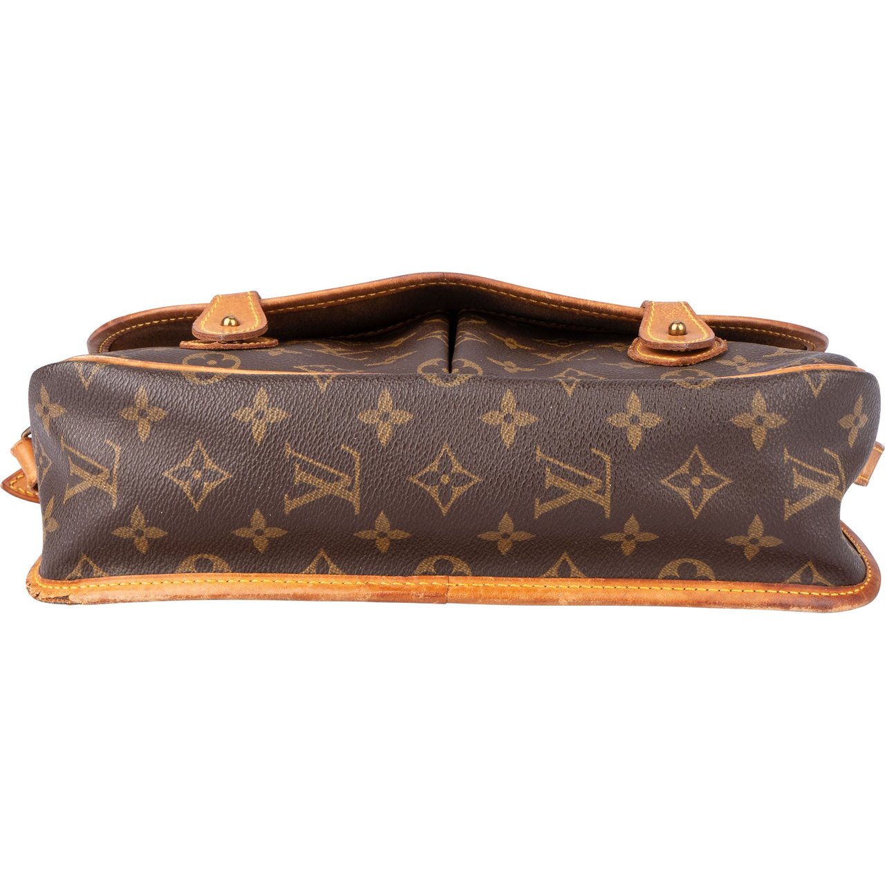 Louis Vuitton Louis Vuitton Canvas Monogram Gibeciere MM Crossbody Bag Bruin