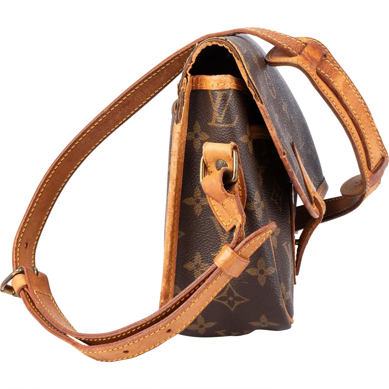 Louis Vuitton Louis Vuitton Canvas Monogram Gibeciere MM Crossbody Bag Bruin