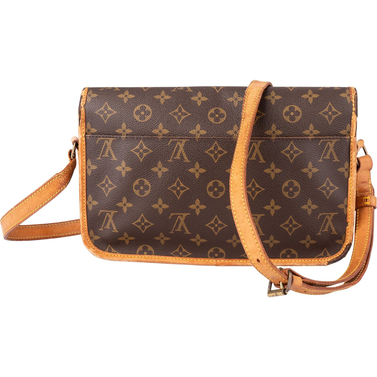 Louis Vuitton Louis Vuitton Canvas Monogram Gibeciere MM Crossbody Bag Bruin