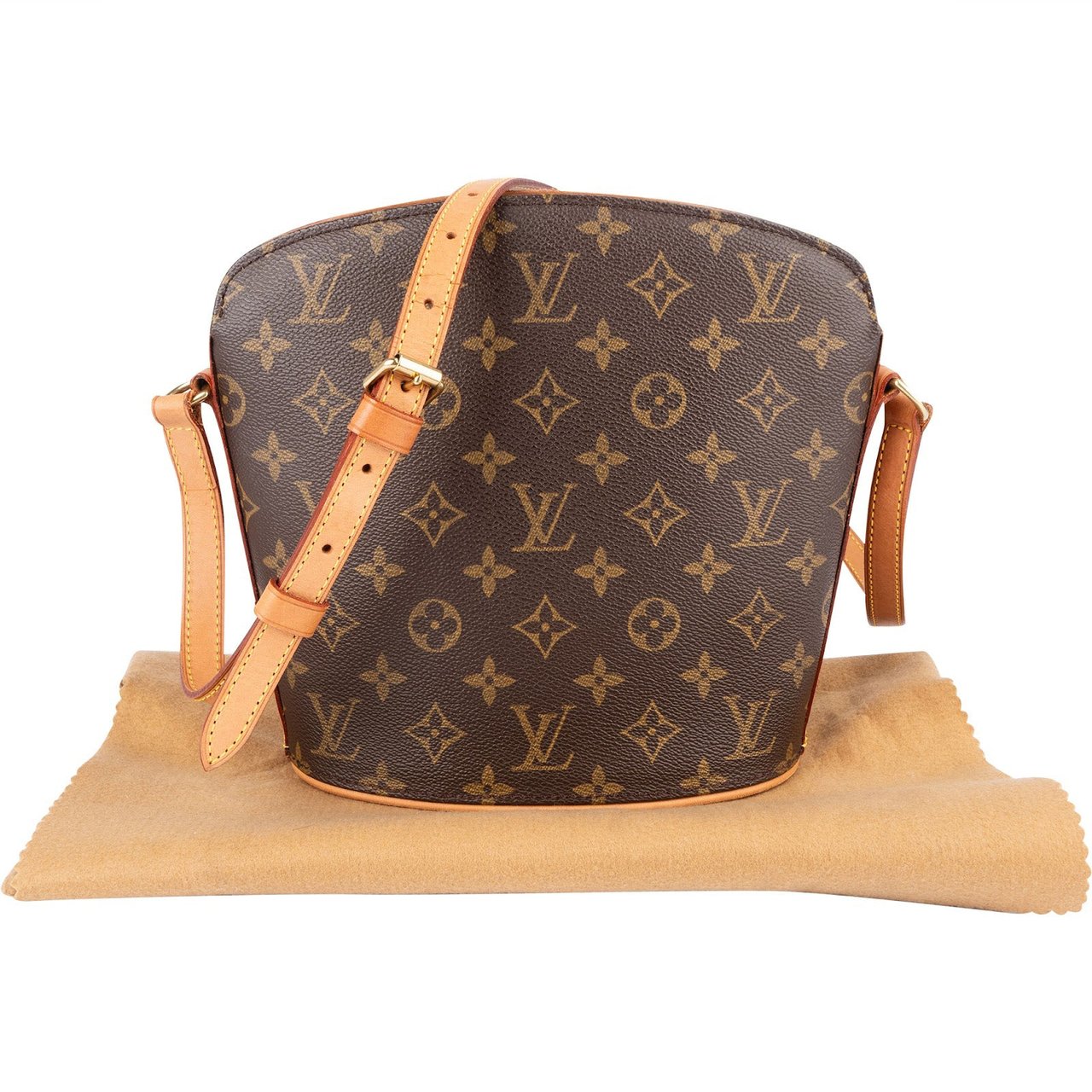 Louis Vuitton Louis Vuitton Monogram Canvas Drouot Crossbody Bag Bruin