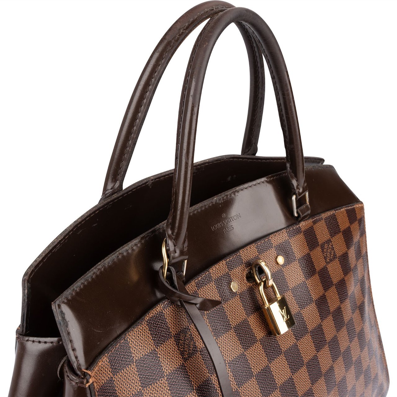 Louis Vuitton Monogram Damier Ebene Rivoli MM Handbag Bruin