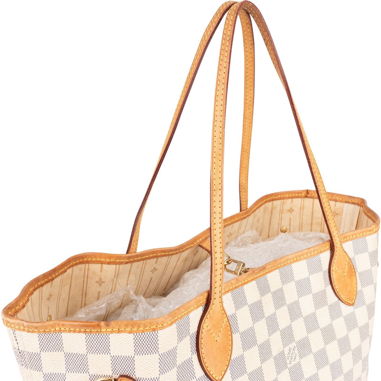 Louis Vuitton Louis Vuitton Monogram Damier Azur Canvas Neverfull MM Shoulder Bag Wit