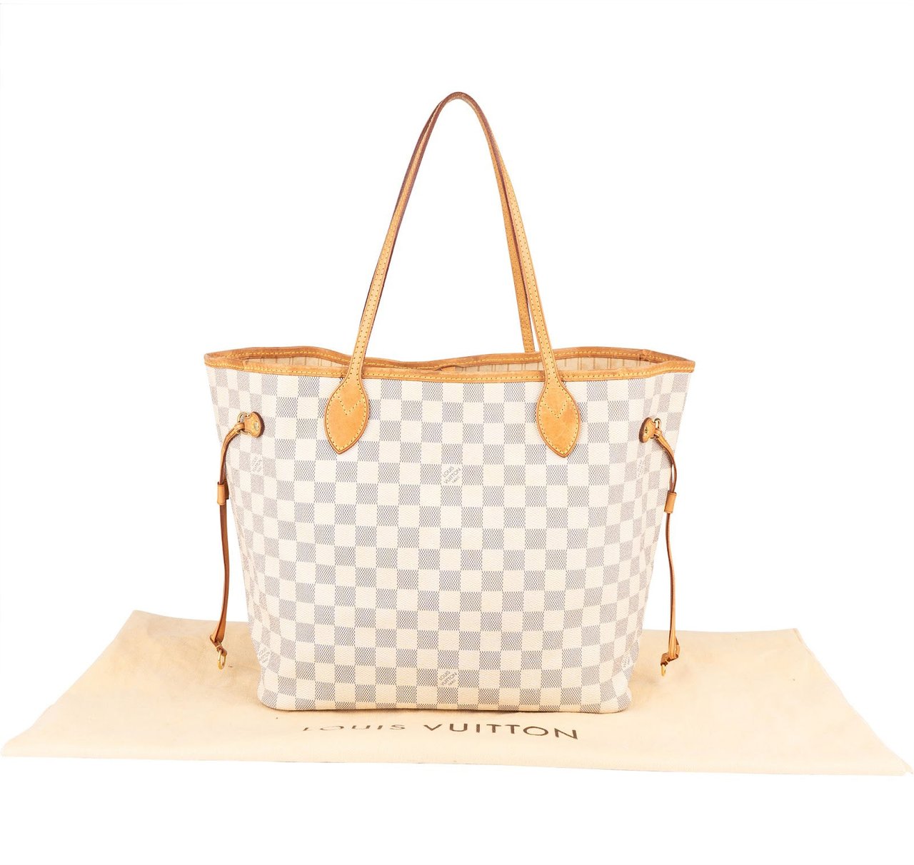 Louis Vuitton Louis Vuitton Monogram Damier Azur Canvas Neverfull MM Shoulder Bag Wit