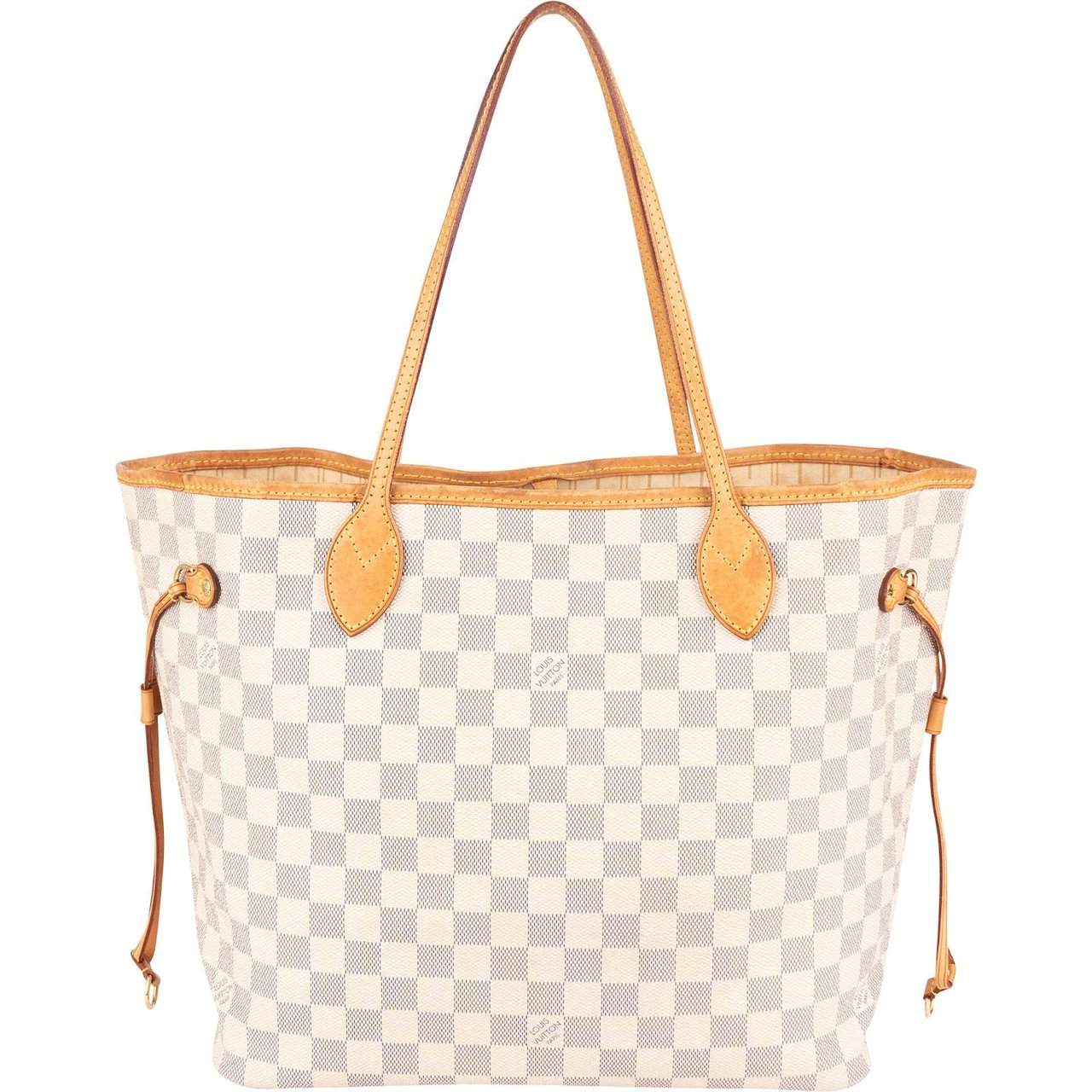 Louis Vuitton Louis Vuitton Monogram Damier Azur Canvas Neverfull MM Shoulder Bag Wit