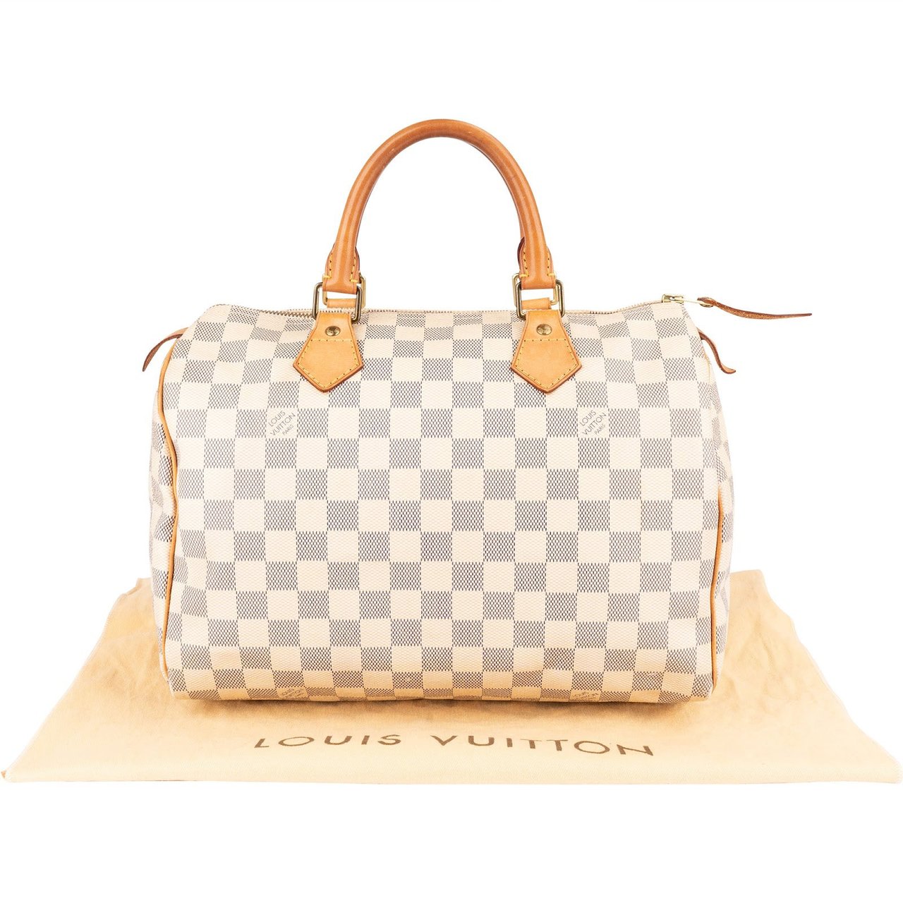 Louis Vuitton Louis Vuitton Monogram Damier Azur Speedy 30 Handbag Wit