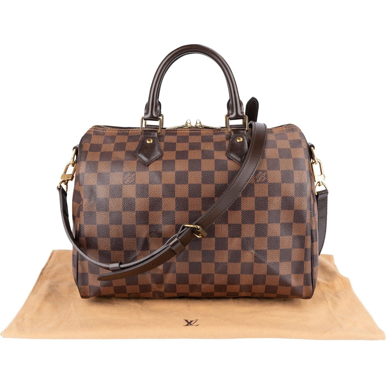Louis Vuitton Louis Vuitton Monogram Damier Ebene Speedy 30 Bandoulière Handbag Bruin