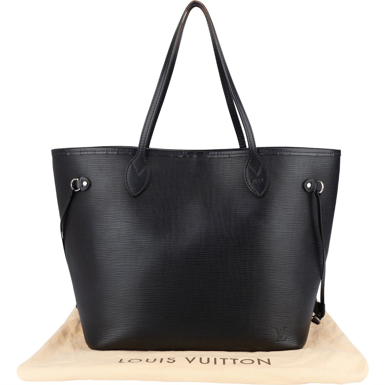 Louis Vuitton Louis Vuitton Noir Epi Leather Neverfull MM Shoulder Bag Zwart