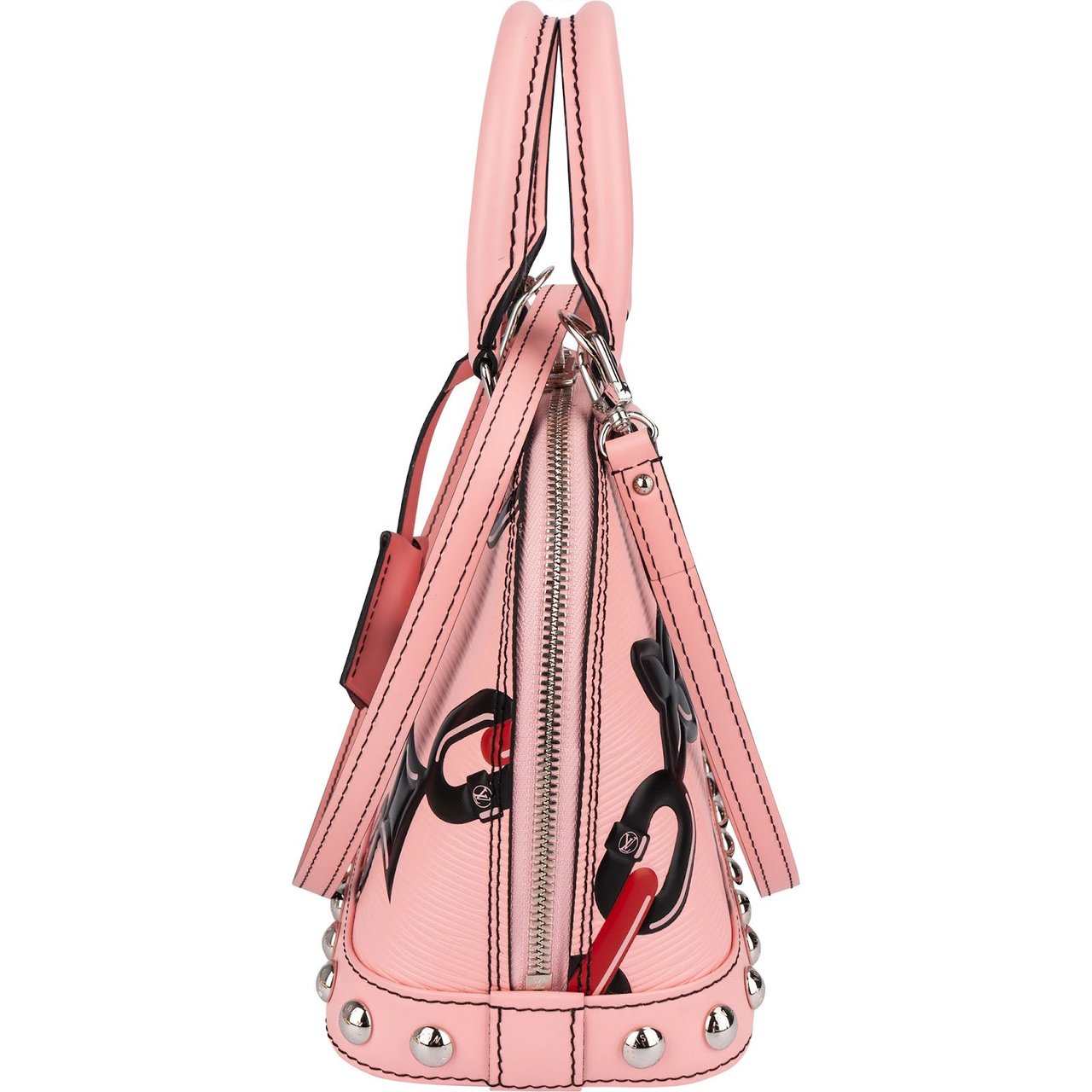 Louis Vuitton Louis Vuitton Pink Epi Leather Chain Flower Alma BB Handbag Rood