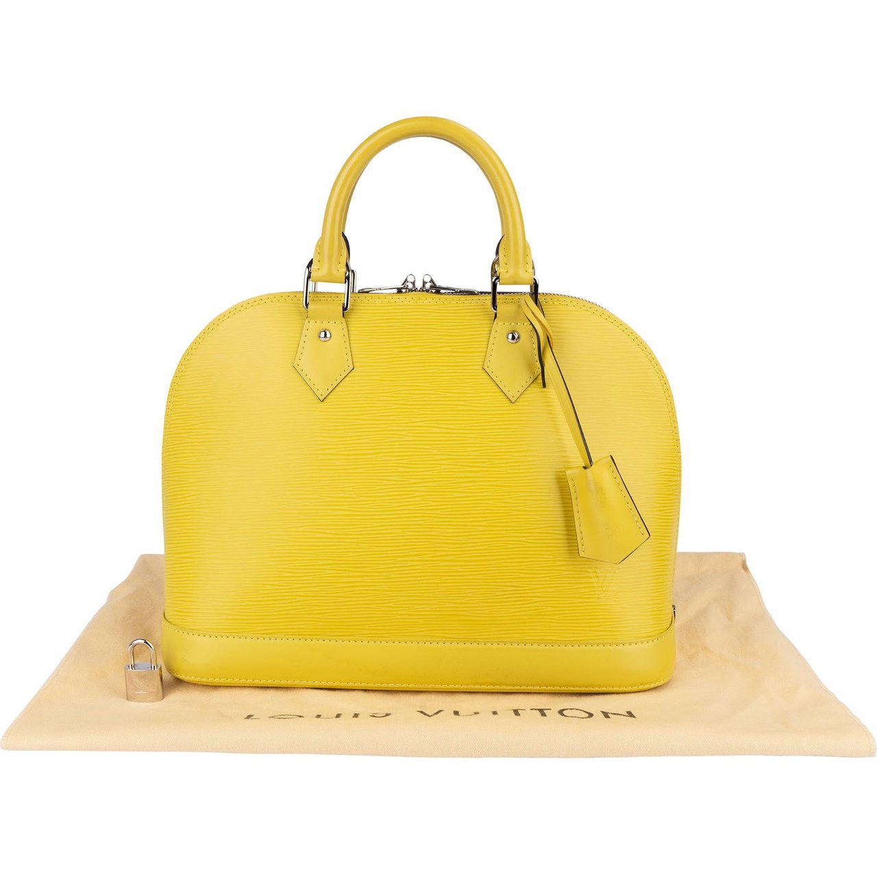 Louis Vuitton Louis Vuitton Yellow Epi Leather Alma PM Handbag Geel