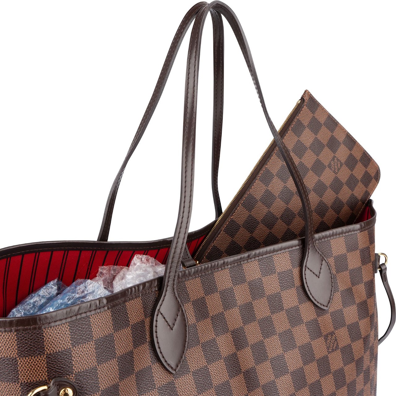 Louis Vuitton Monogram Damier Ebene Neverfull GM Shoulder Bag Bruin