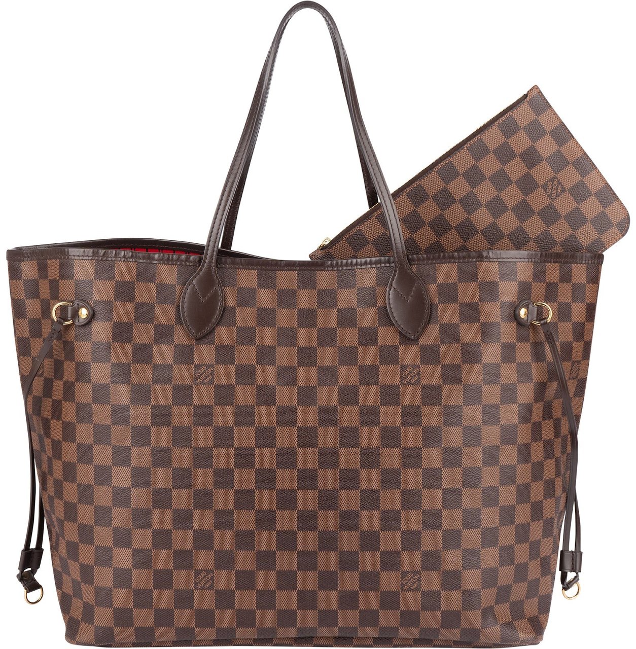 Louis Vuitton Monogram Damier Ebene Neverfull GM Shoulder Bag Bruin