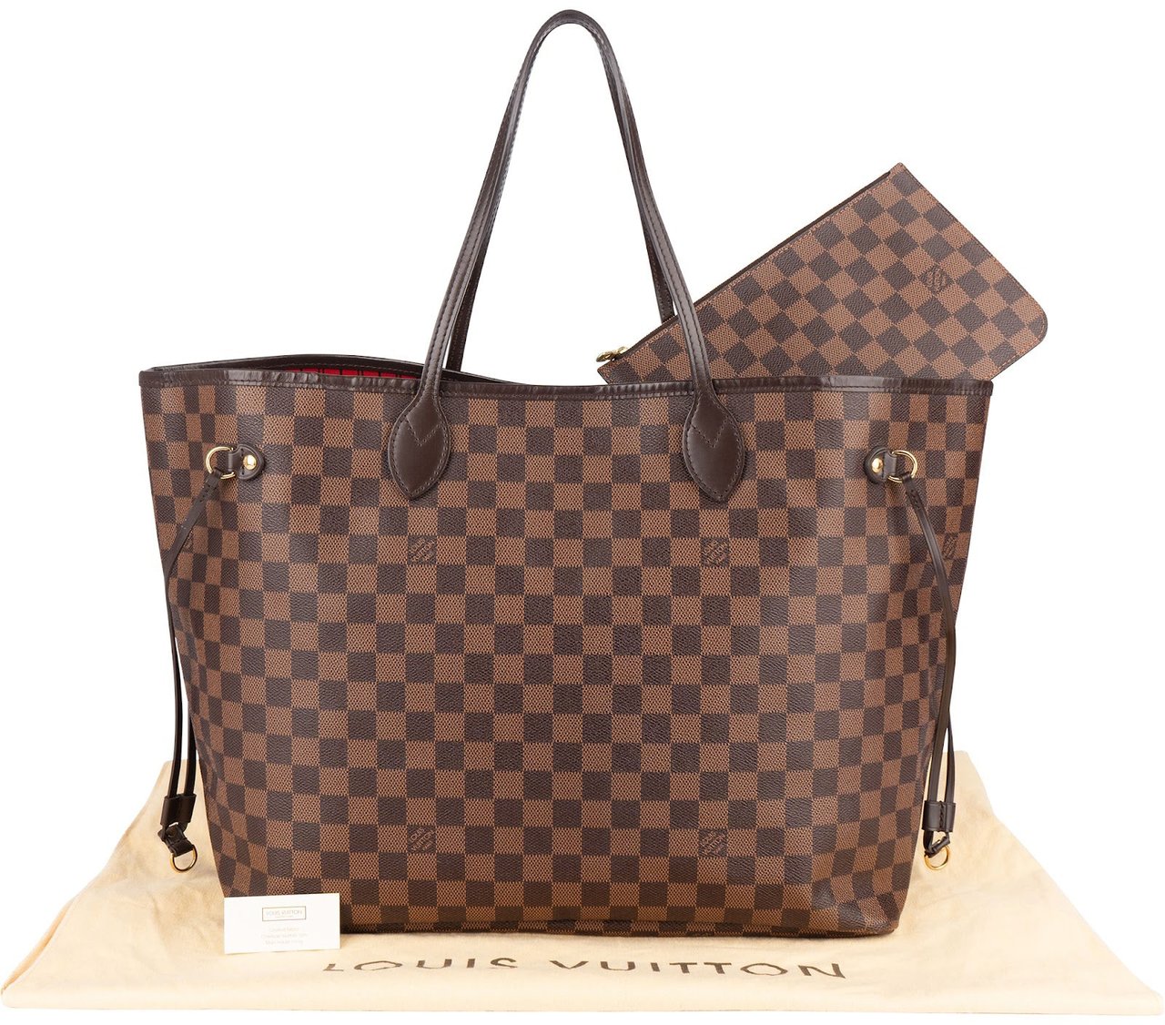 Louis Vuitton Monogram Damier Ebene Neverfull GM Shoulder Bag Bruin