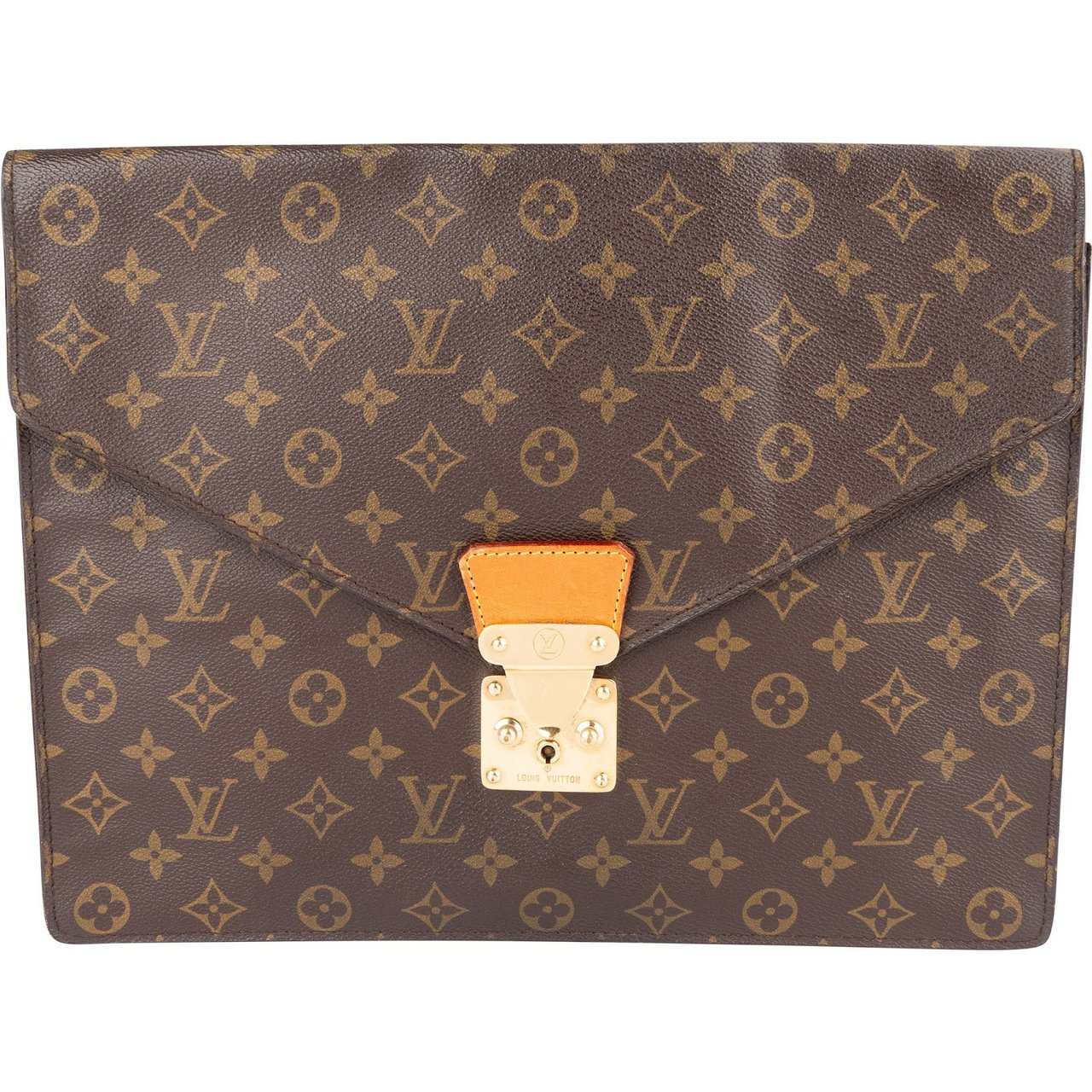 Louis Vuitton Louis Vuitton Monogram Canvas President Classeur Laptop Clutch Bruin