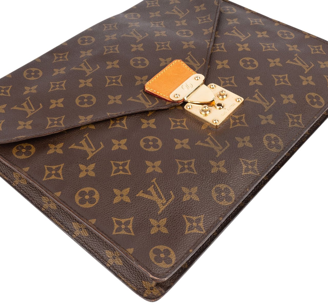 Louis Vuitton Louis Vuitton Monogram Canvas President Classeur Laptop Clutch Bruin