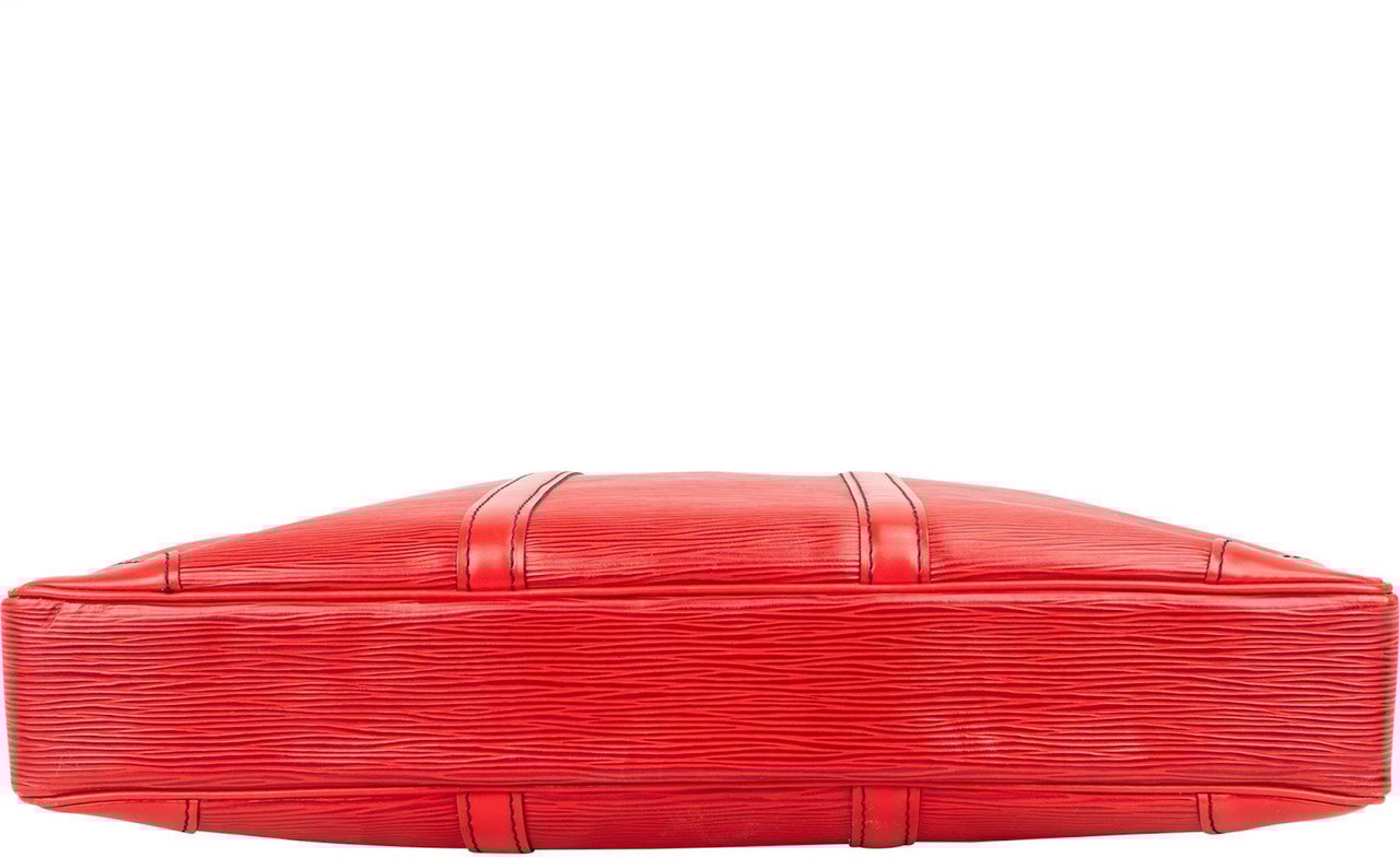Louis Vuitton Louis Vuitton Red Epi Leather Porte-Documents Voyage Handbag Rood