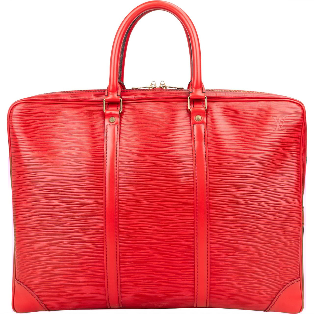 Louis Vuitton Louis Vuitton Red Epi Leather Porte-Documents Voyage Handbag Rood