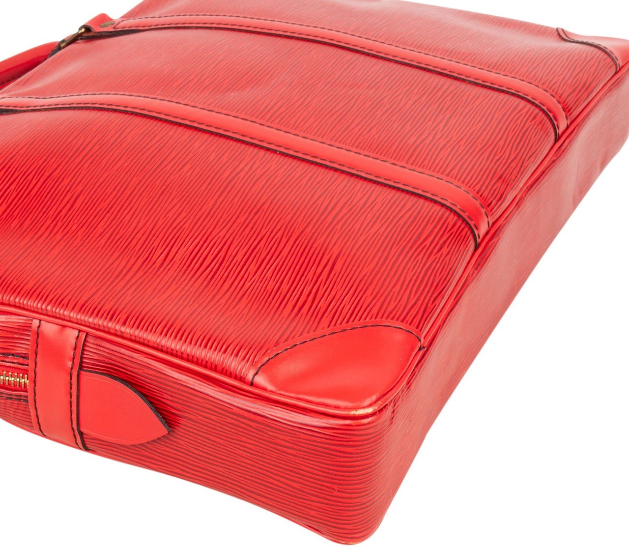 Louis Vuitton Louis Vuitton Red Epi Leather Porte-Documents Voyage Handbag Rood