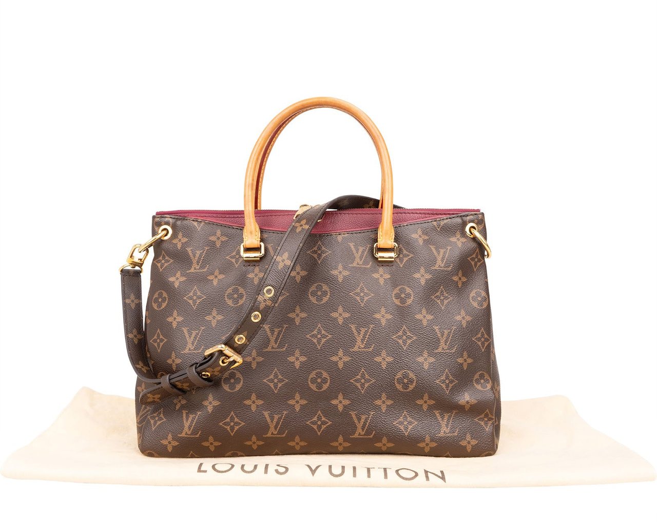 Louis Vuitton Louis Vuitton Monogram Canvas Pallas MM Handbag Bruin