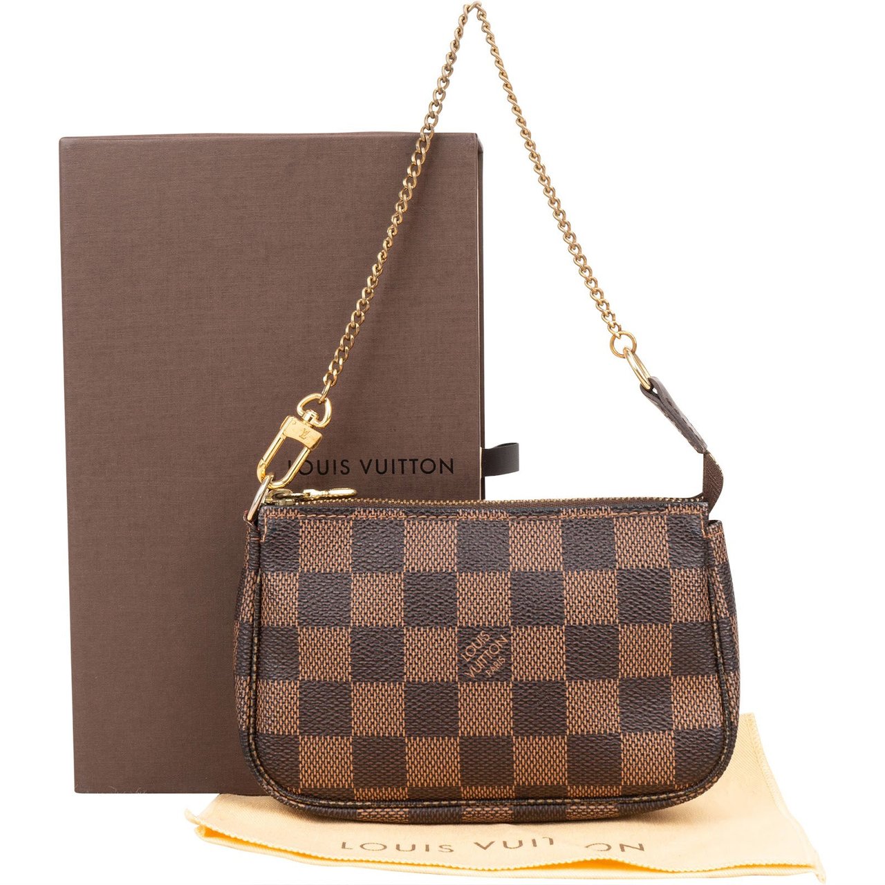 Louis Vuitton Louis Vuitton Monogram Damier Ebene Mini Pochette Accessoires Handbag Bruin