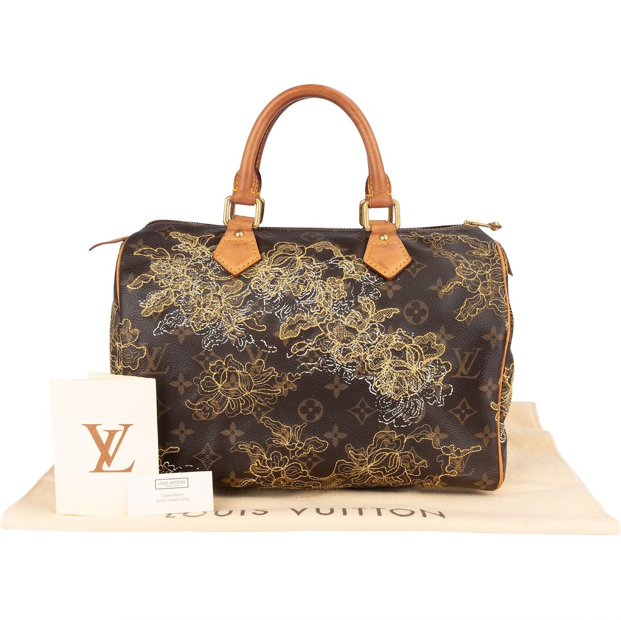 Louis Vuitton Louis Vuitton Canvas Monogram Limited Dentelle Speedy 30 Handbag Bruin