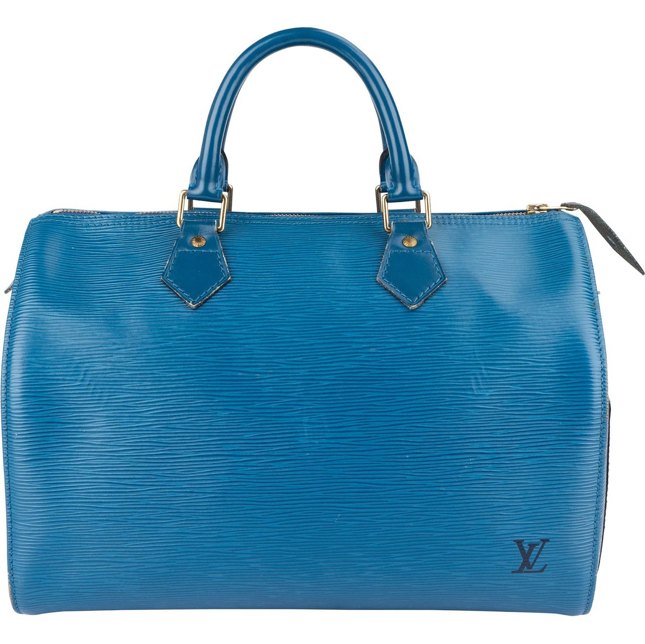 Louis Vuitton Louis Vuitton Blue Epi Leather Speedy 30 Handbag Blauw