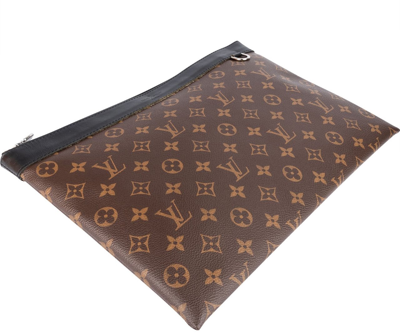 Louis Vuitton Louis Vuitto Monogram Macassar Pochette Voyage Laptop Clutch Bruin