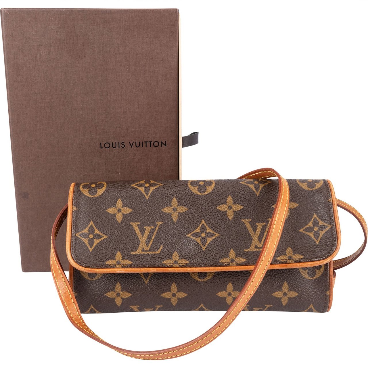 Louis Vuitton Louis Vuitton Monogram Canvas Twin Pochette Crossbody Bag Bruin