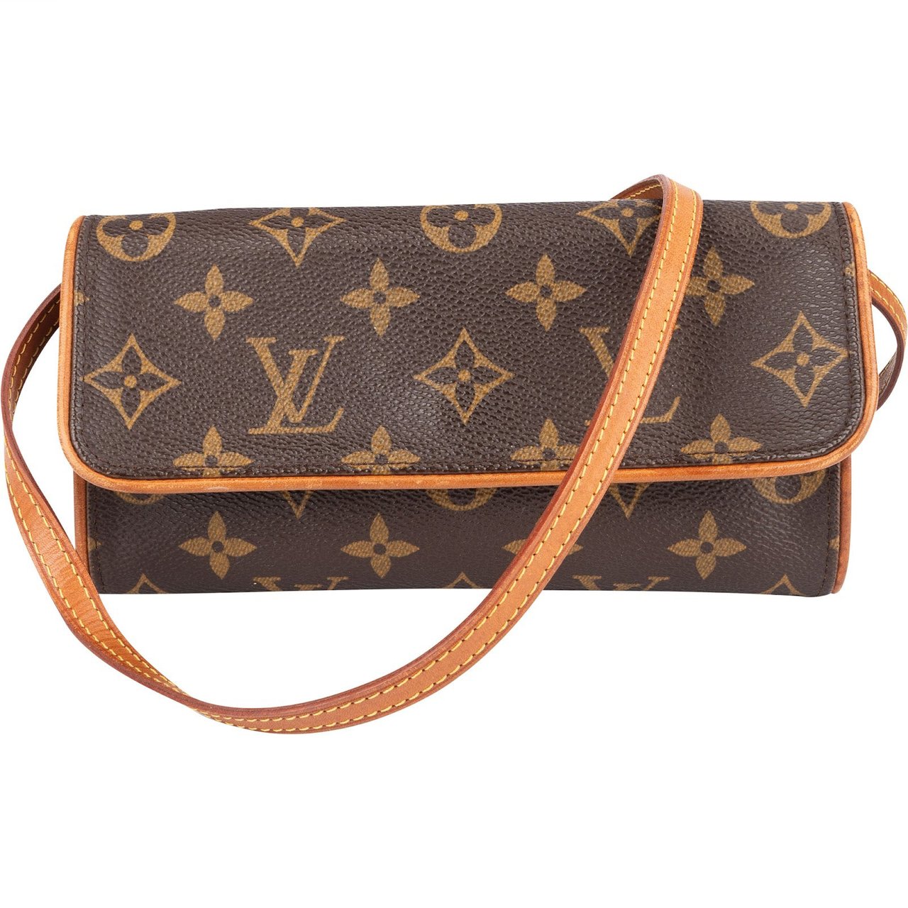 Louis Vuitton Louis Vuitton Monogram Canvas Twin Pochette Crossbody Bag Bruin
