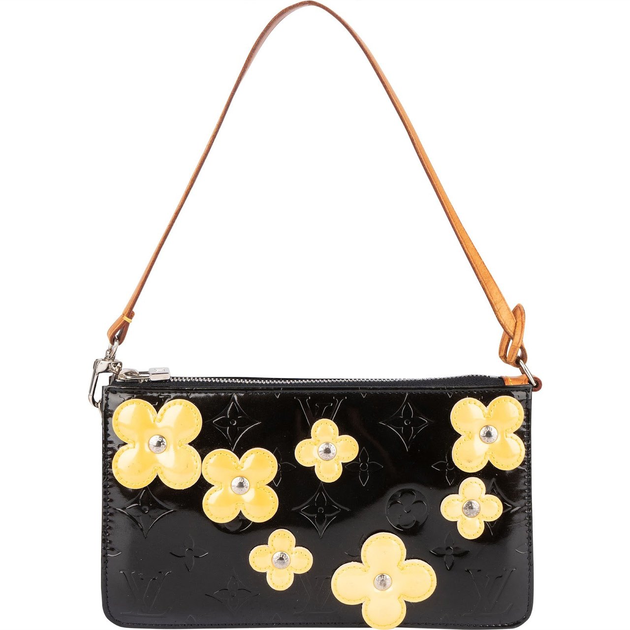 Louis Vuitton Louis Vuitton Monogram Vernis Leather Lexington Fleurs Pochette Handbag Zwart