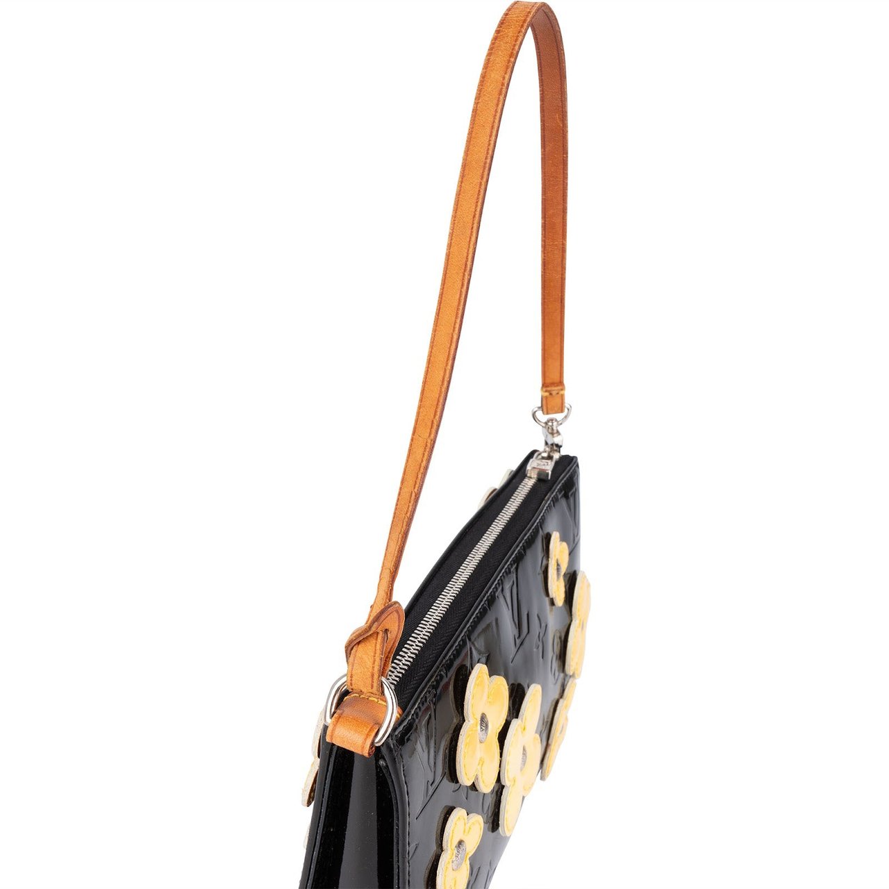 Louis Vuitton Louis Vuitton Monogram Vernis Leather Lexington Fleurs Pochette Handbag Zwart