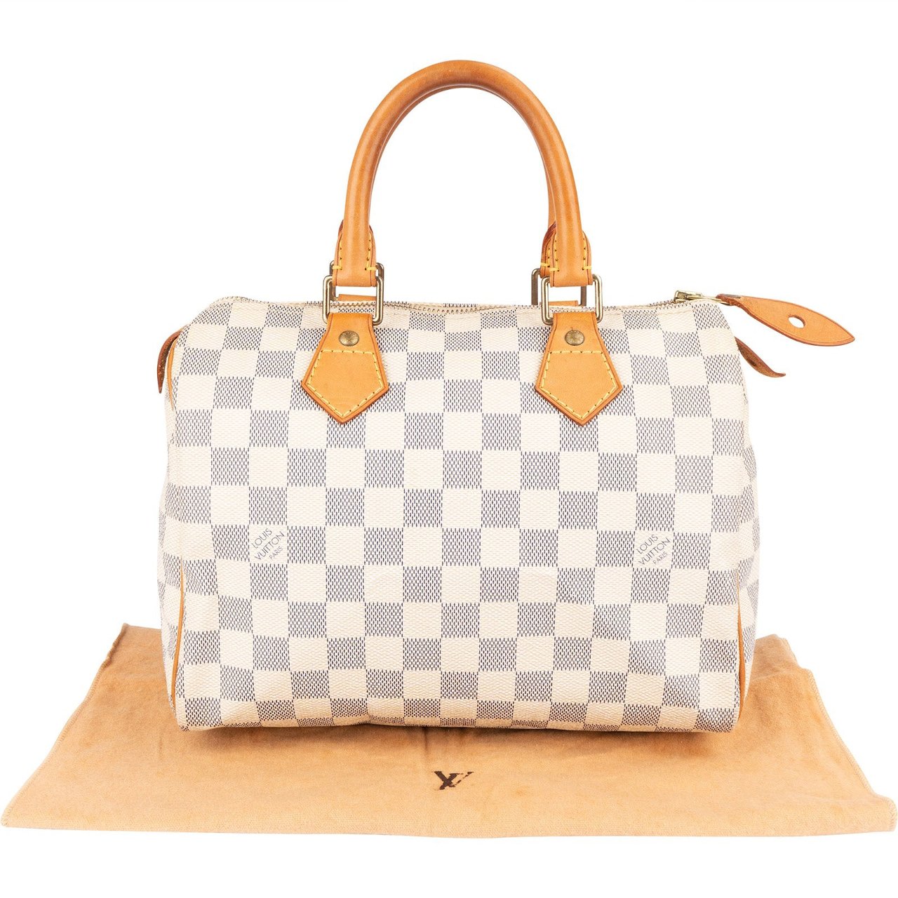 Louis Vuitton Louis Vuitton Monogram Damier Azur Canvas Speedy 25 Handbag Wit