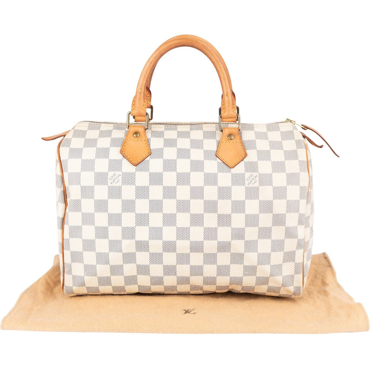 Louis Vuitton Louis Vuitton Monogram Damier Azur Canvas Speedy 30 Handbag Wit