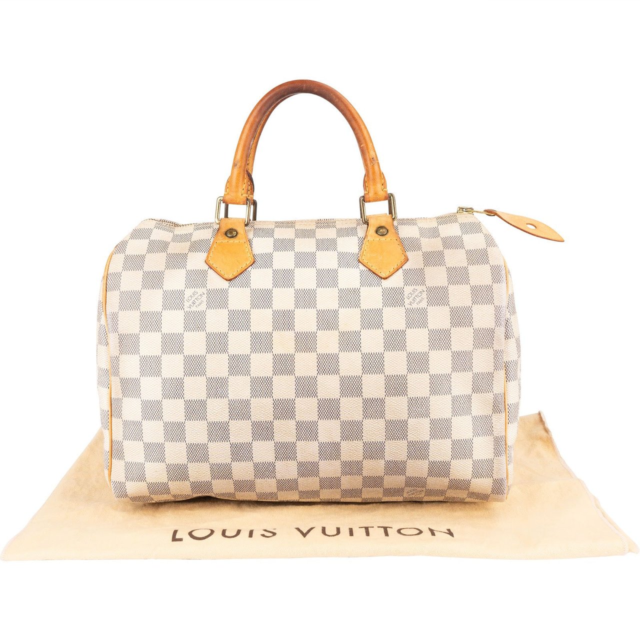 Louis Vuitton Monogram Damier Azur Speedy 30 Handbag Wit
