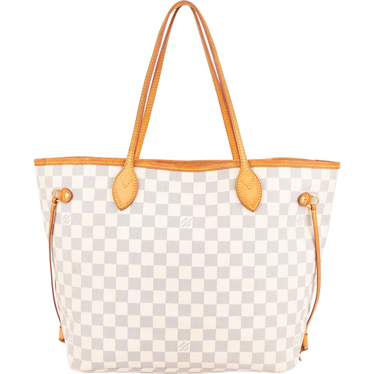Louis Vuitton Louis Vuitton Monogram Damier Azur Canvas Neverfull MM Shoulder Bag Wit