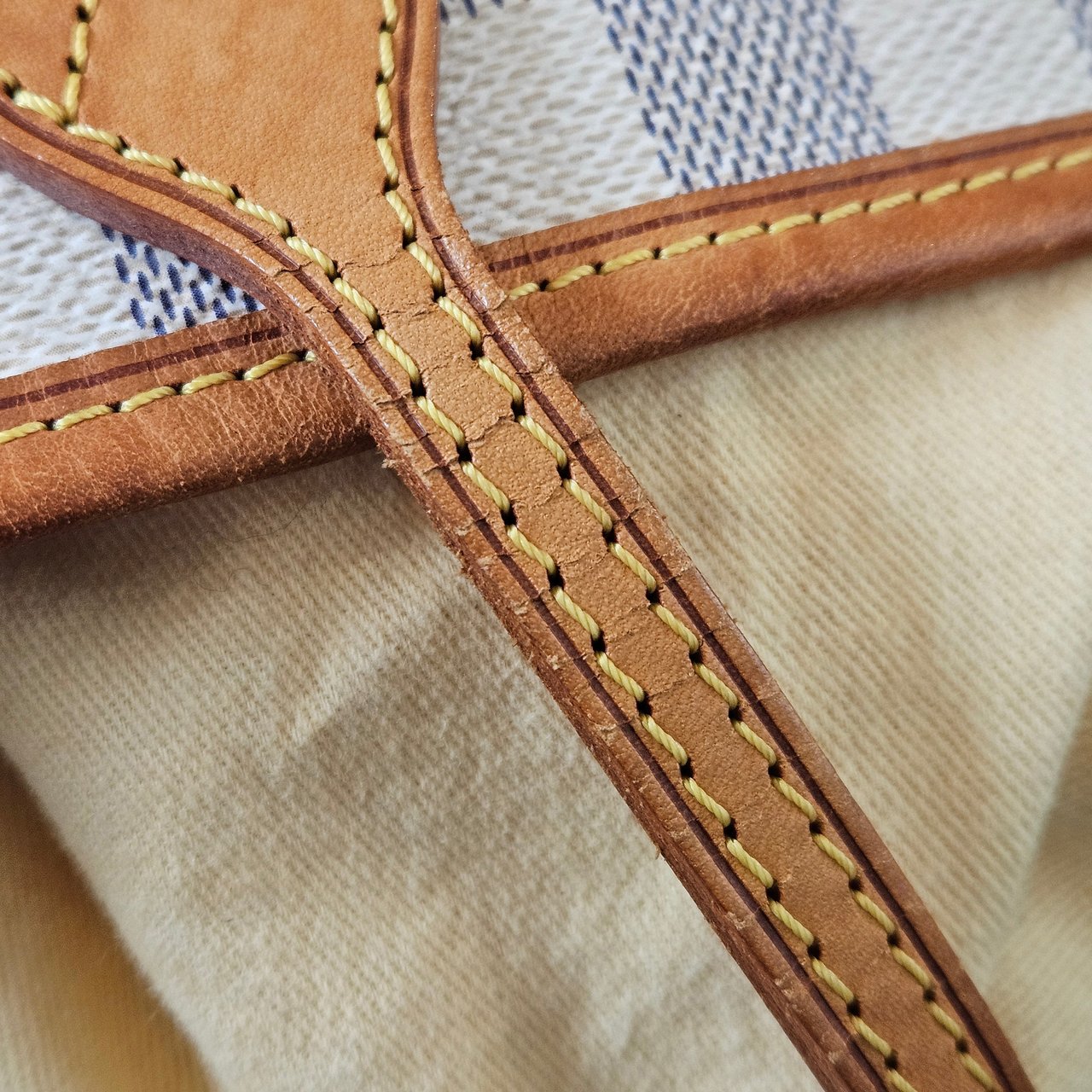 Louis Vuitton Louis Vuitton Monogram Damier Azur Canvas Neverfull MM Shoulder Bag Wit