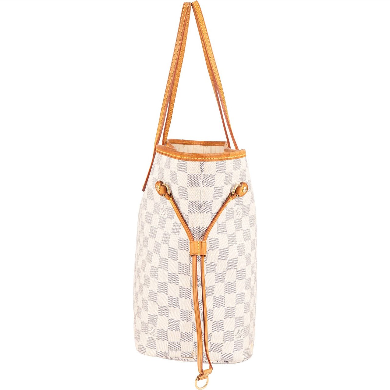 Louis Vuitton Louis Vuitton Monogram Damier Azur Canvas Neverfull MM Shoulder Bag Wit