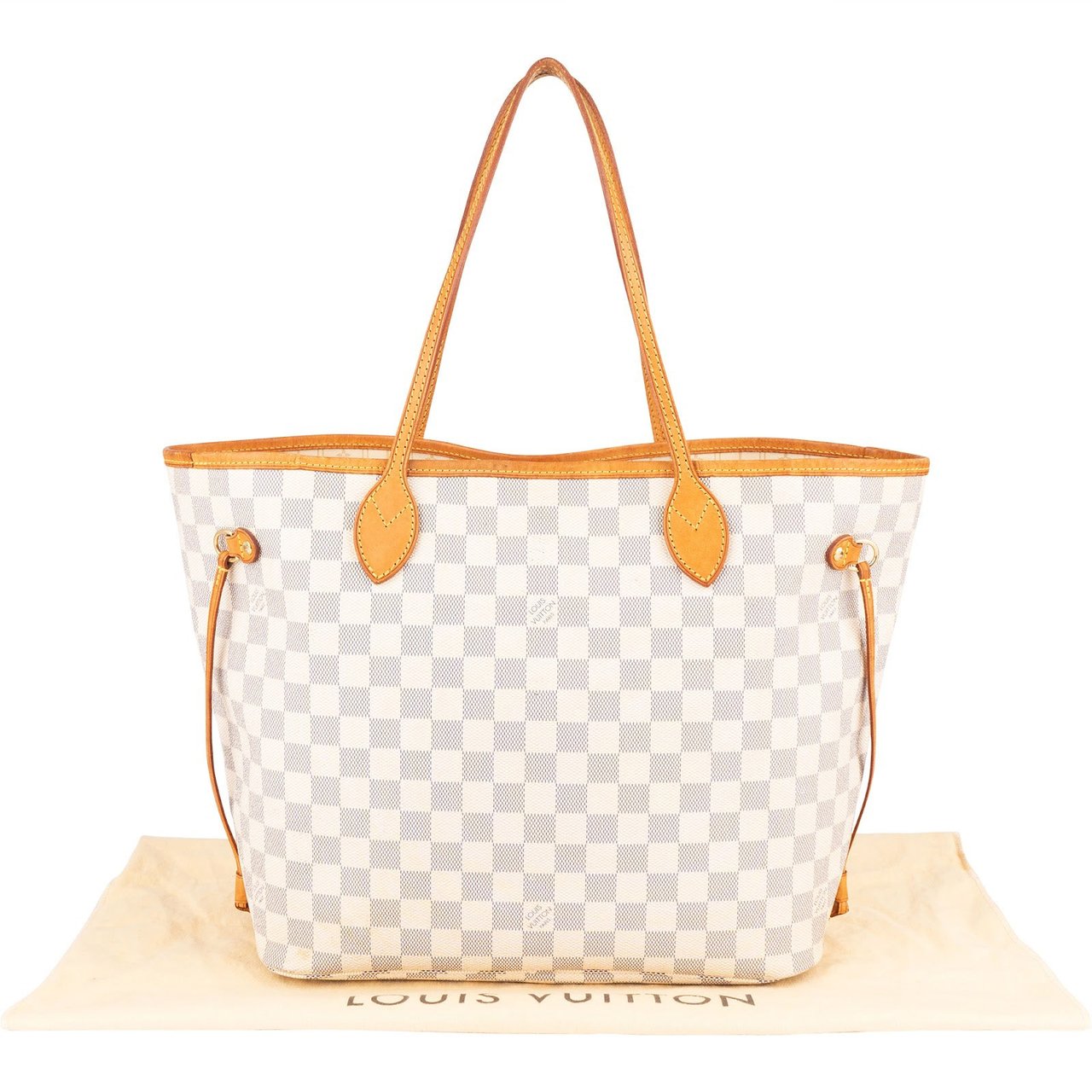 Louis Vuitton Louis Vuitton Monogram Damier Azur Canvas Neverfull MM Shoulder Bag Wit