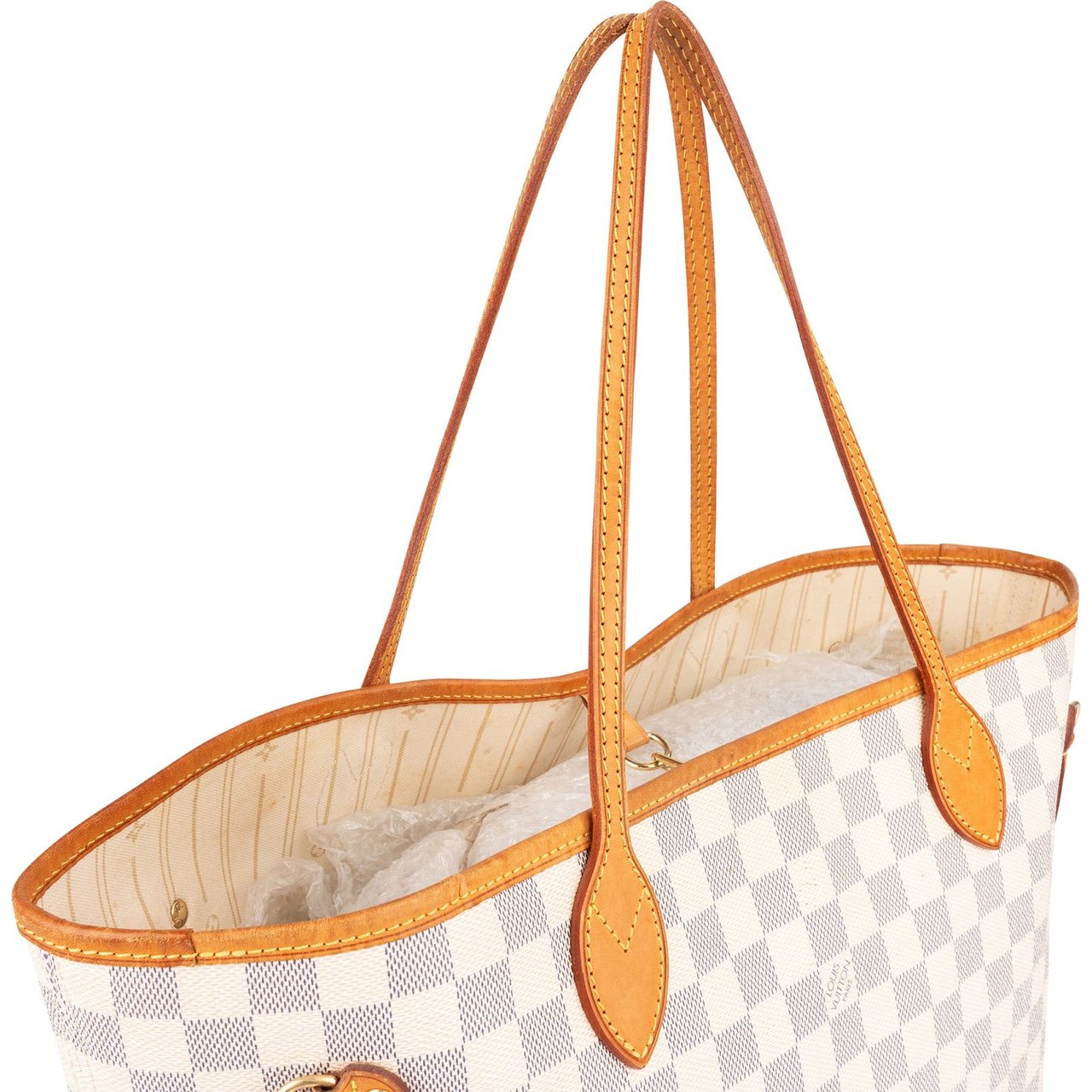 Louis Vuitton Louis Vuitton Monogram Damier Azur Canvas Neverfull MM Shoulder Bag Wit