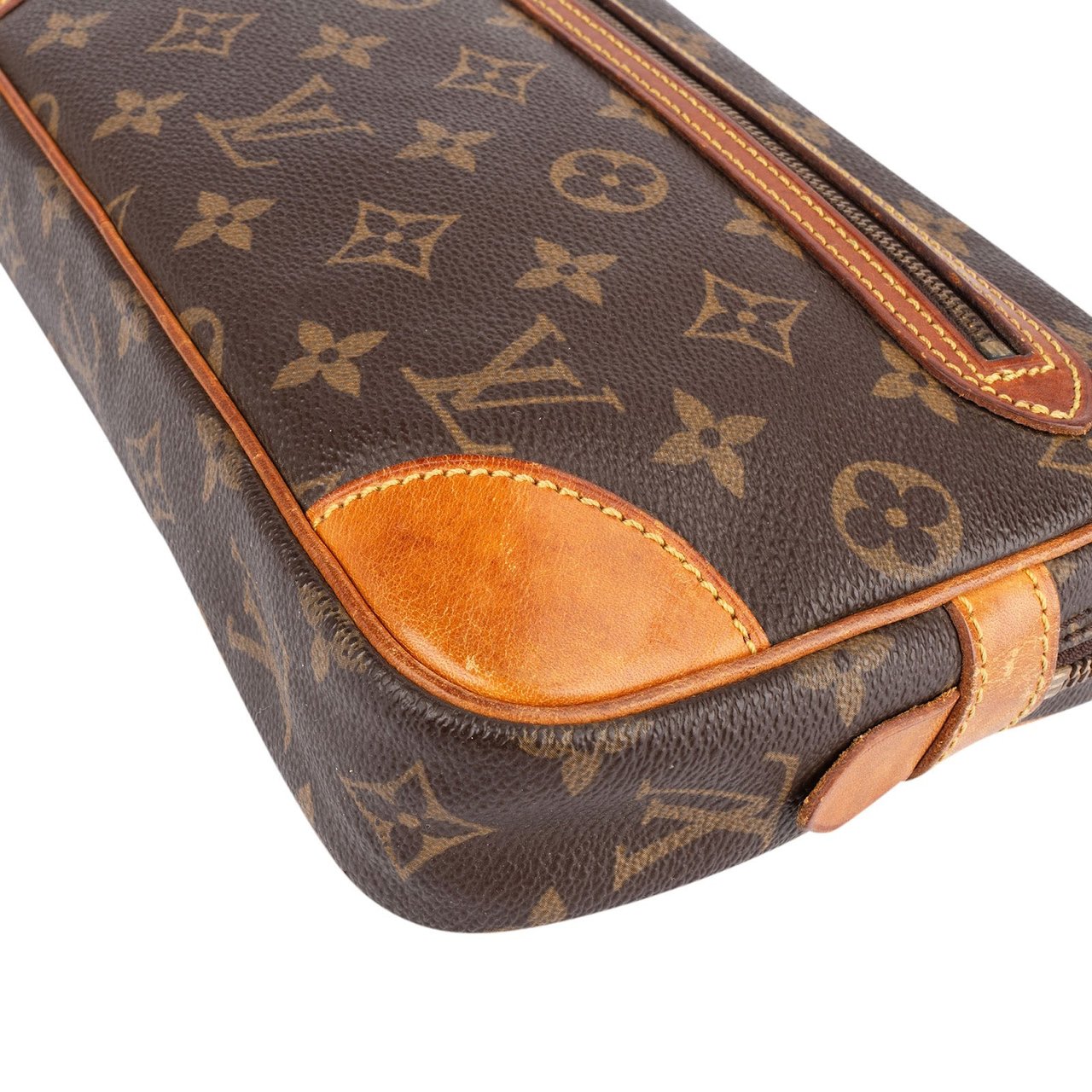 Louis Vuitton Louis Vuitton Monogram Canvas Pochette Dragonne Clutch Bruin