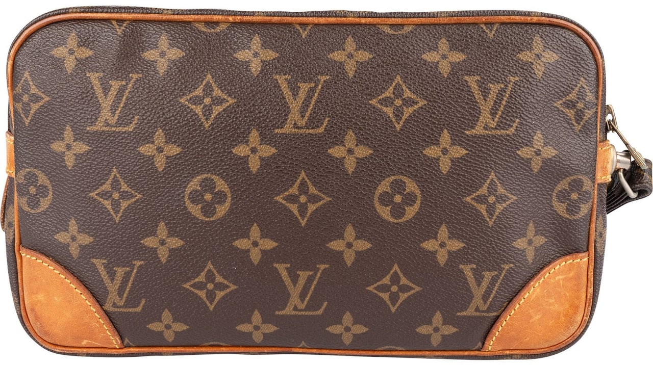Louis Vuitton Louis Vuitton Monogram Canvas Pochette Dragonne Clutch Bruin