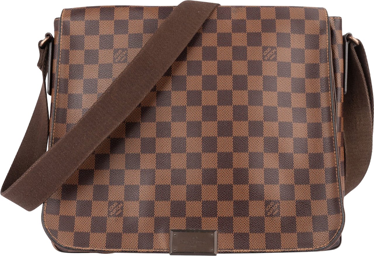 Louis Vuitton Monogram Damier Ebene Brooklyn Messenger Crossbody Bag Bruin