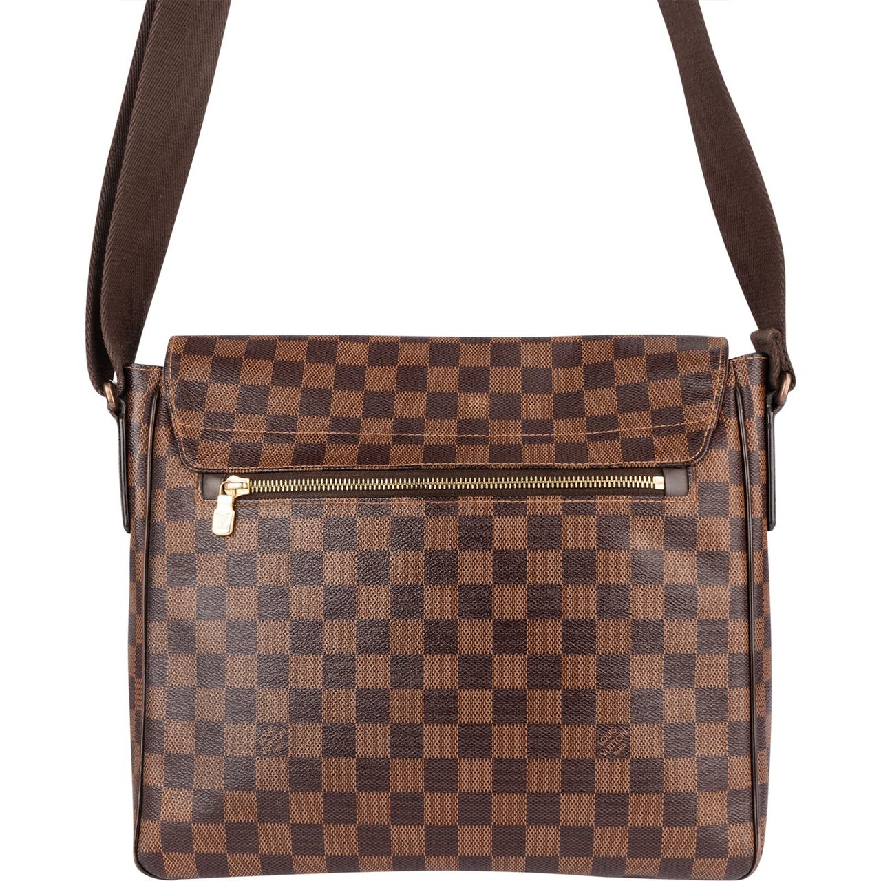 Louis Vuitton Monogram Damier Ebene Brooklyn Messenger Crossbody Bag Bruin
